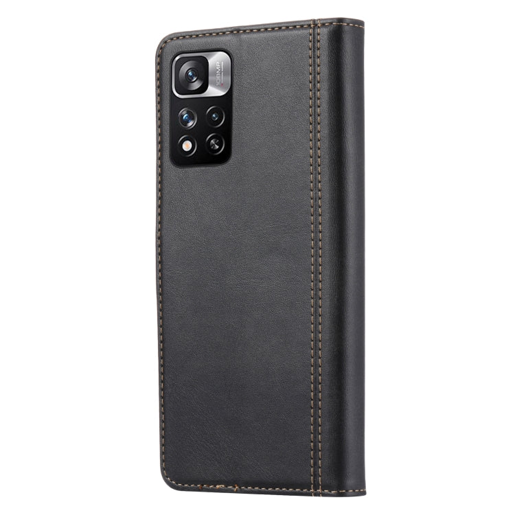 For Xiaomi Redmi Note 11S / Note 11 4G Global Calf Texture Double Fold Leather Phone Case
