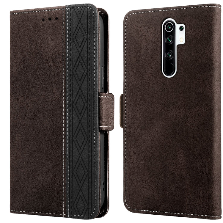 For Xiaomi Redmi 9 Stitching Side-Magnetic RFID Leather Phone Case