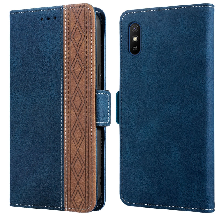For Xiaomi Redmi 9A Stitching Side-Magnetic RFID Leather Phone Case