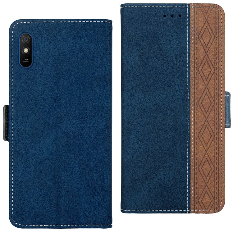 For Xiaomi Redmi 9A Stitching Side-Magnetic RFID Leather Phone Case