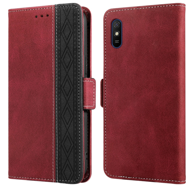 For Xiaomi Redmi 9A Stitching Side-Magnetic RFID Leather Phone Case