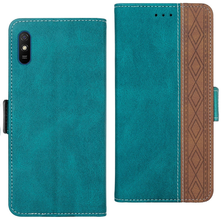 For Xiaomi Redmi 9A Stitching Side-Magnetic RFID Leather Phone Case