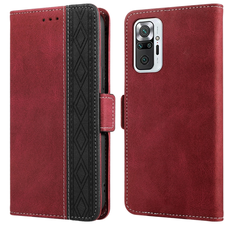 For Xiaomi Redmi Note 10 Pro Stitching Side-Magnetic RFID Leather Phone Case
