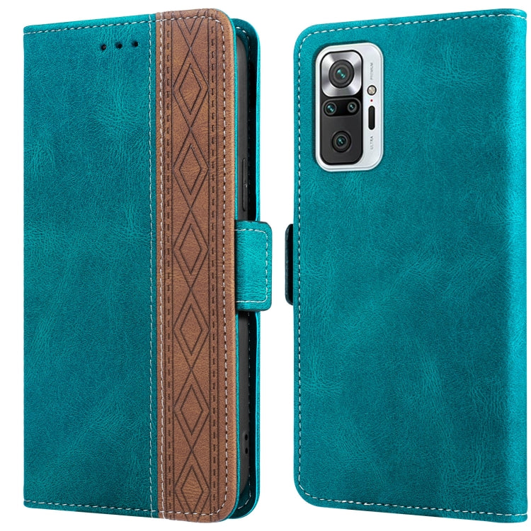 For Xiaomi Redmi Note 10 Pro Stitching Side-Magnetic RFID Leather Phone Case