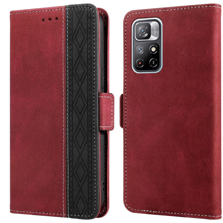 For Xiaomi Redmi Note 11 Stitching Side-Magnetic RFID Leather Phone Case