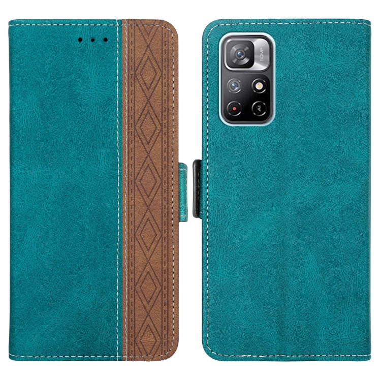 For Xiaomi Redmi Note 11 Stitching Side-Magnetic RFID Leather Phone Case