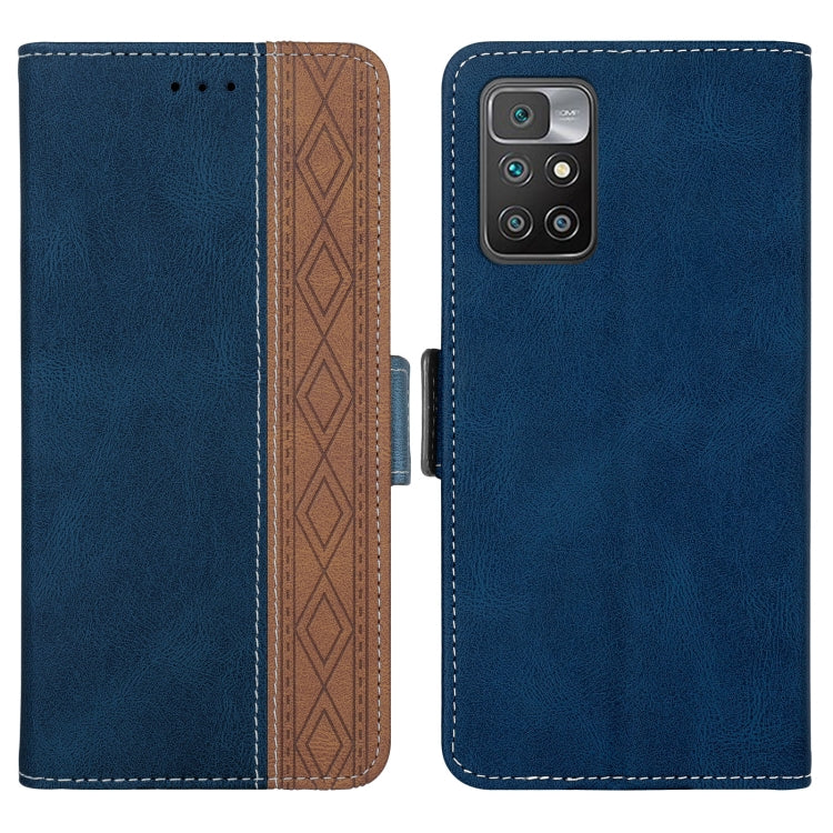 For Xiaomi Redmi 10 4G Stitching Side-Magnetic RFID Leather Phone Case