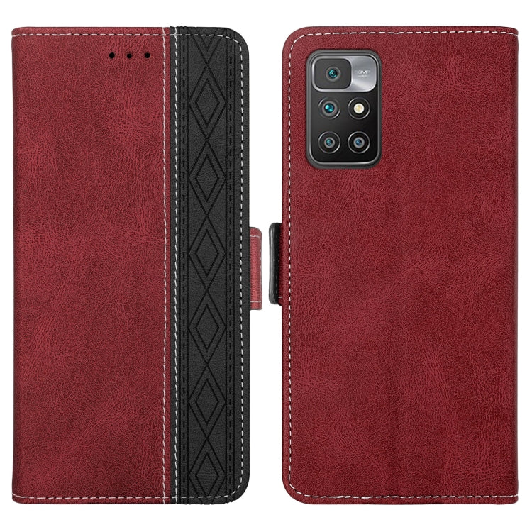 For Xiaomi Redmi 10 4G Stitching Side-Magnetic RFID Leather Phone Case