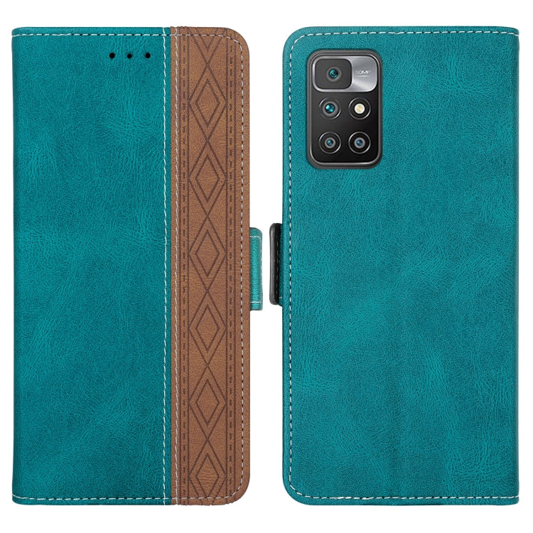 For Xiaomi Redmi 10 4G Stitching Side-Magnetic RFID Leather Phone Case