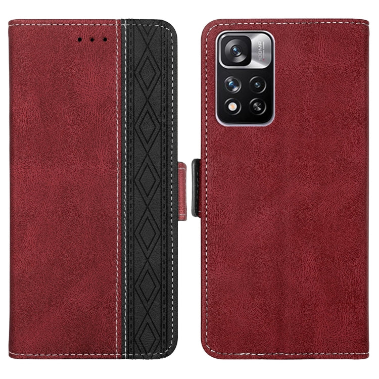 For Xiaomi Redmi Note 11 Pro Stitching Side-Magnetic RFID Leather Phone Case