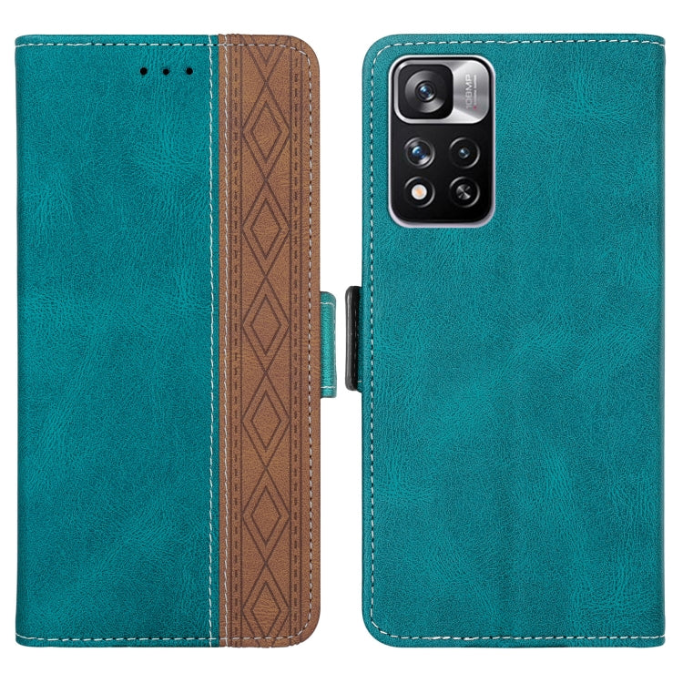 For Xiaomi Redmi Note 11 Pro Stitching Side-Magnetic RFID Leather Phone Case