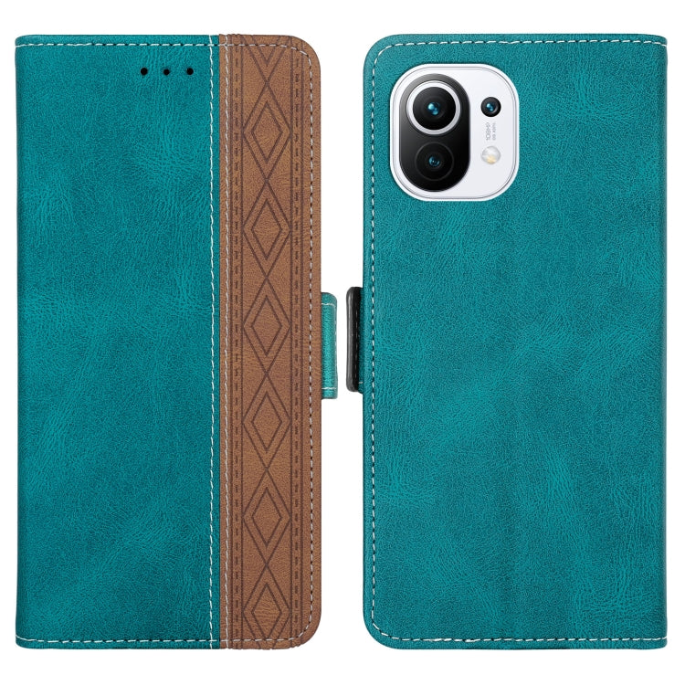 For Xiaomi Mi 11 Lite Stitching Side-Magnetic RFID Leather Phone Case