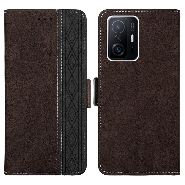 For Xiaomi Mi 11T Stitching Side-Magnetic RFID Leather Phone Case