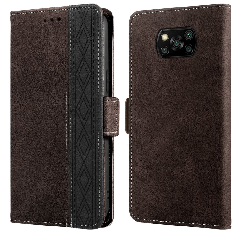 For Xiaomi Poco X3 Stitching Side-Magnetic RFID Leather Phone Case