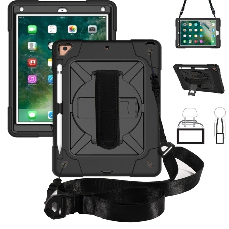 For iPad 9.7 Contrast Color Silicone + PC Combination Case with Holder