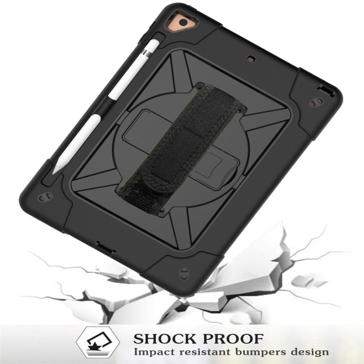 For iPad 9.7 Contrast Color Silicone + PC Combination Case with Holder