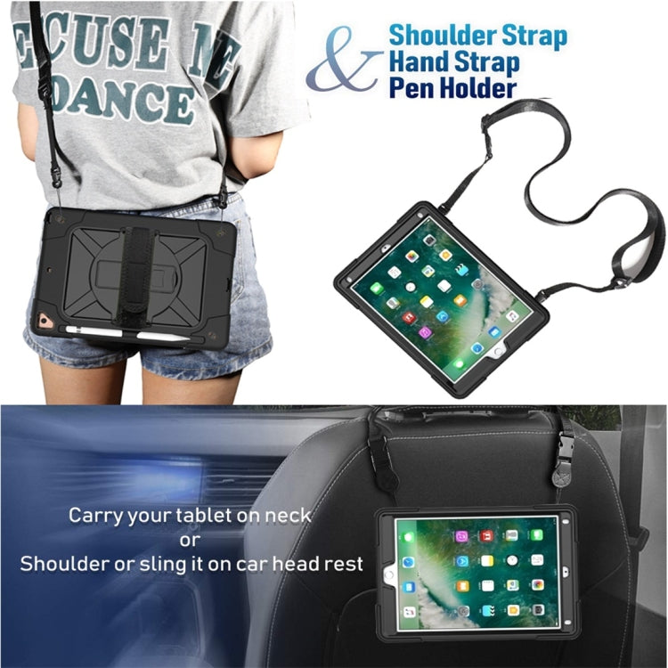 For iPad 9.7 Contrast Color Silicone + PC Combination Case with Holder