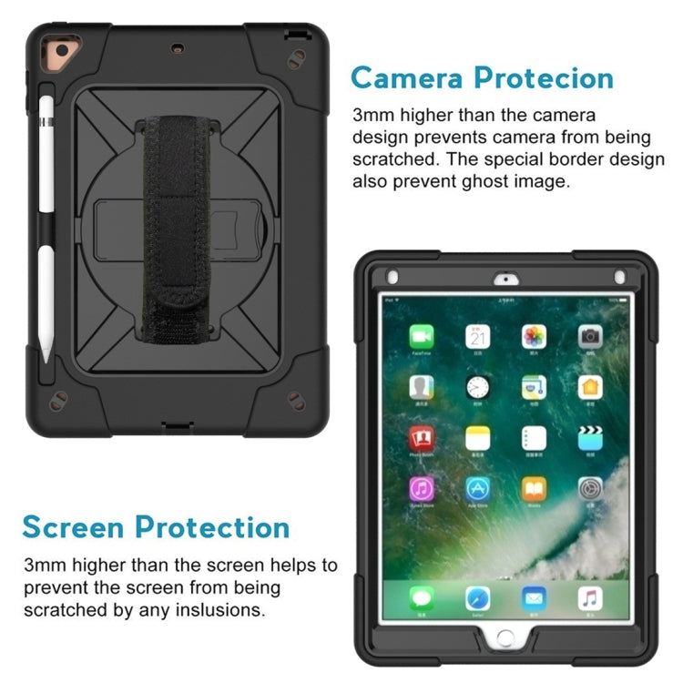 For iPad 9.7 Contrast Color Silicone + PC Combination Case with Holder