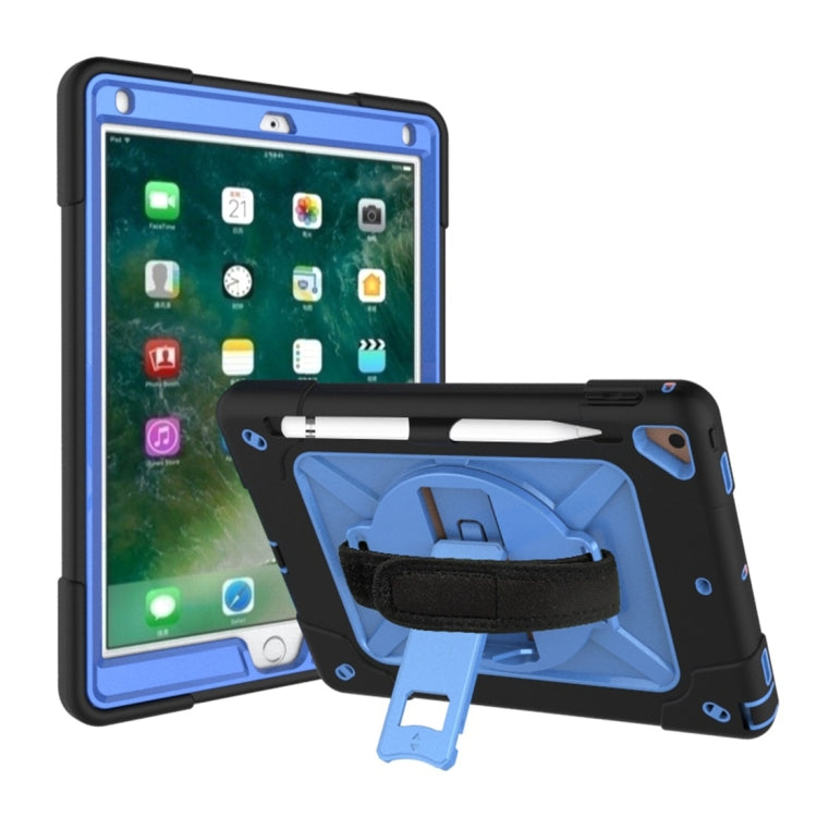 For iPad 9.7 Contrast Color Silicone + PC Combination Case with Holder