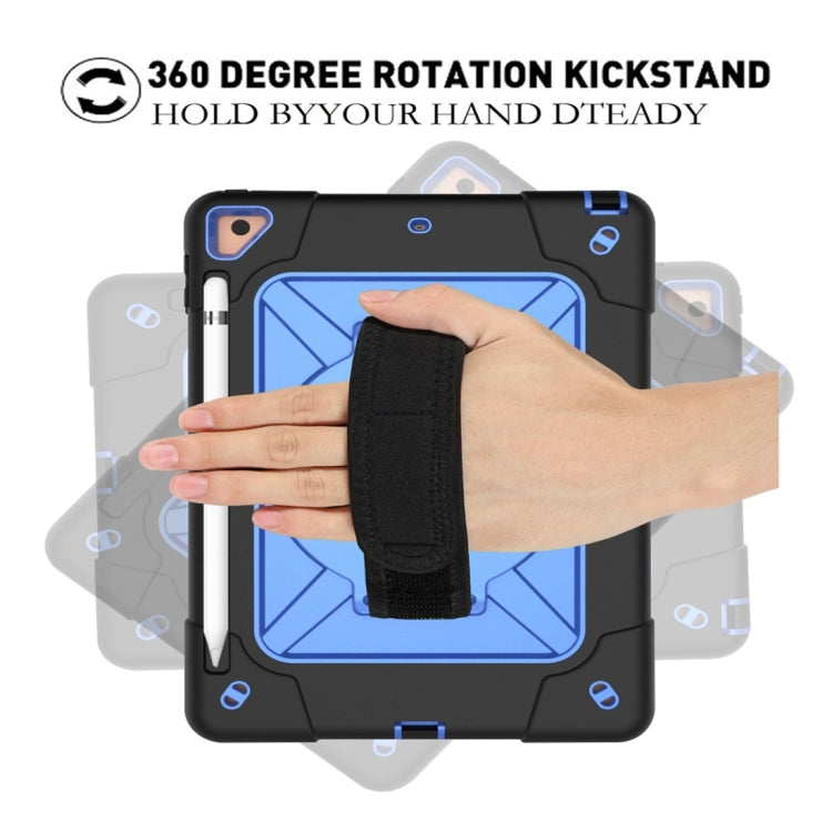 For iPad 9.7 Contrast Color Silicone + PC Combination Case with Holder