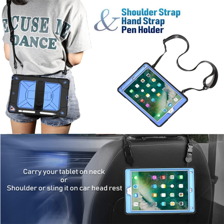 For iPad 9.7 Contrast Color Silicone + PC Combination Case with Holder