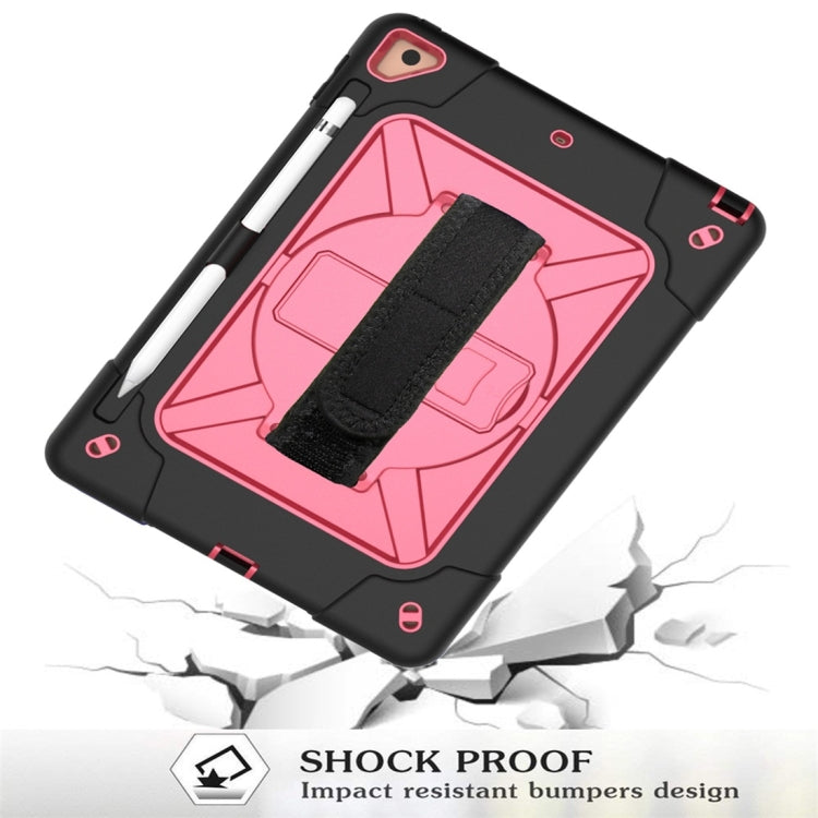 For iPad 9.7 Contrast Color Silicone + PC Combination Case with Holder