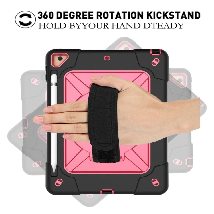 For iPad 9.7 Contrast Color Silicone + PC Combination Case with Holder