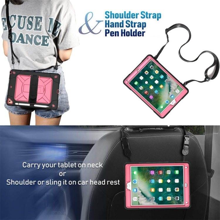 For iPad 9.7 Contrast Color Silicone + PC Combination Case with Holder