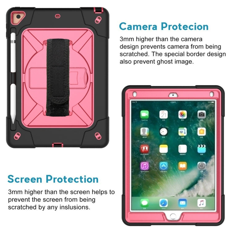 For iPad 9.7 Contrast Color Silicone + PC Combination Case with Holder