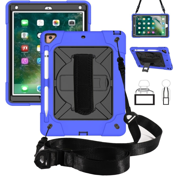 For iPad 9.7 Contrast Color Silicone + PC Combination Case with Holder