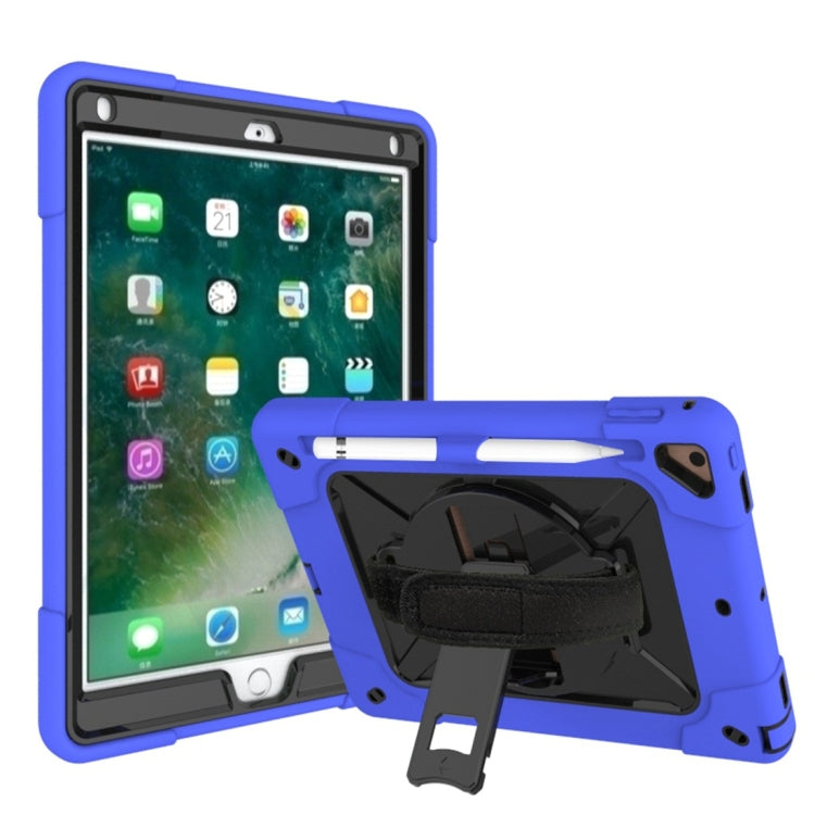 For iPad 9.7 Contrast Color Silicone + PC Combination Case with Holder