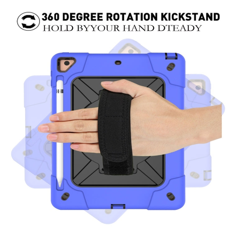 For iPad 9.7 Contrast Color Silicone + PC Combination Case with Holder