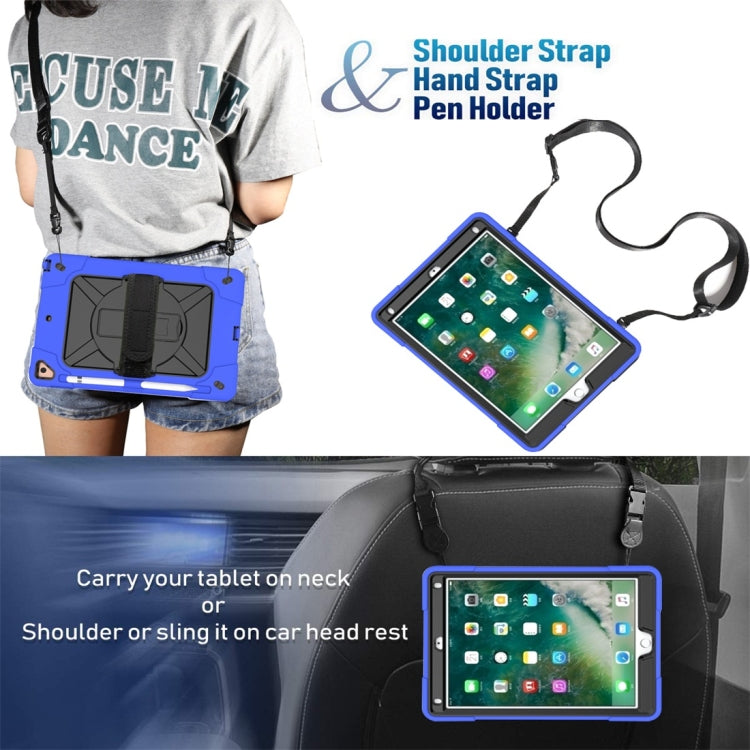 For iPad 9.7 Contrast Color Silicone + PC Combination Case with Holder