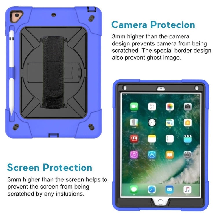 For iPad 9.7 Contrast Color Silicone + PC Combination Case with Holder