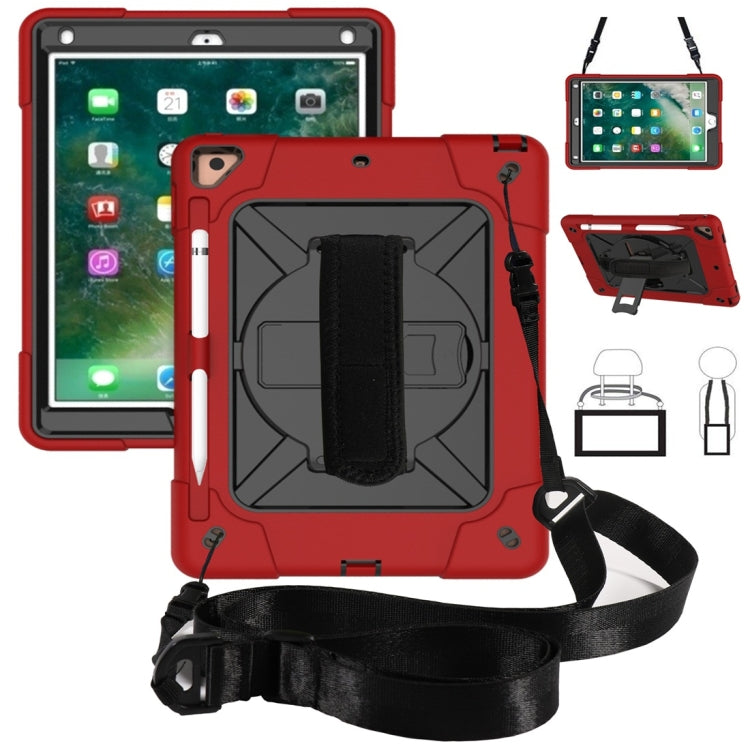 For iPad 9.7 Contrast Color Silicone + PC Combination Case with Holder