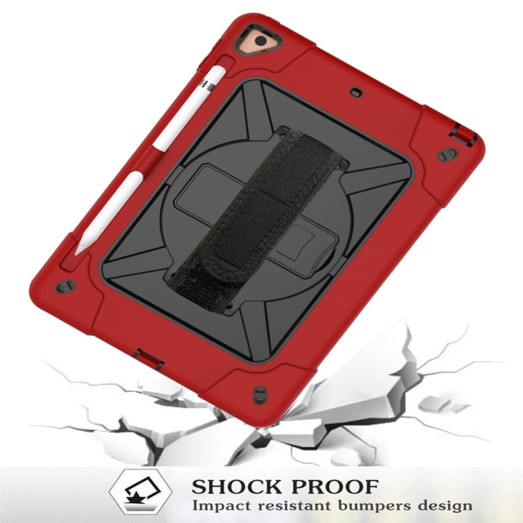 For iPad 9.7 Contrast Color Silicone + PC Combination Case with Holder