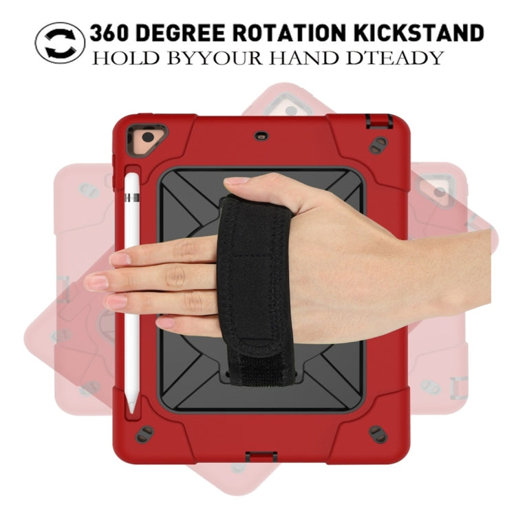 For iPad 9.7 Contrast Color Silicone + PC Combination Case with Holder