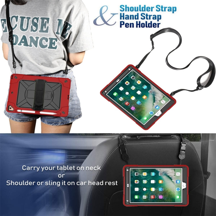 For iPad 9.7 Contrast Color Silicone + PC Combination Case with Holder