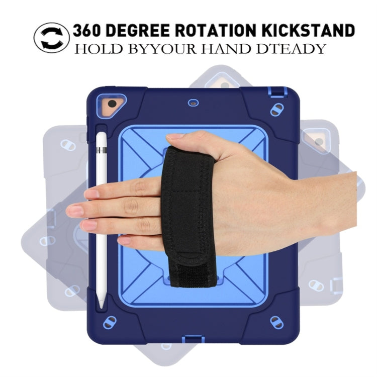 For iPad 9.7 Contrast Color Silicone + PC Combination Case with Holder