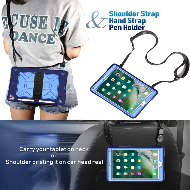 For iPad 9.7 Contrast Color Silicone + PC Combination Case with Holder