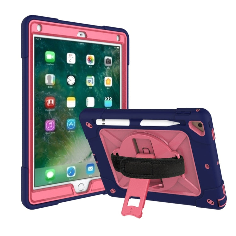 For iPad 9.7 Contrast Color Silicone + PC Combination Case with Holder