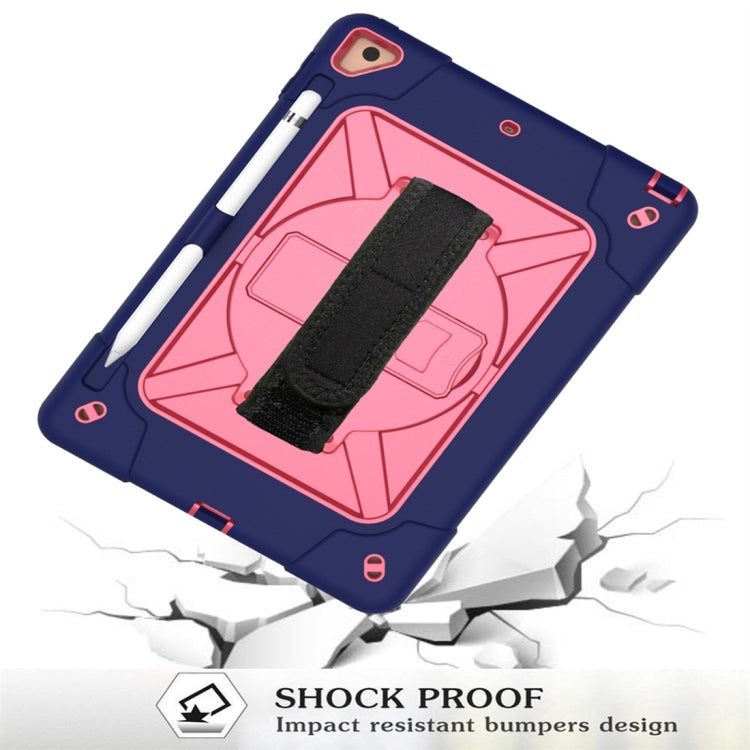 For iPad 9.7 Contrast Color Silicone + PC Combination Case with Holder