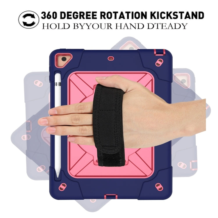 For iPad 9.7 Contrast Color Silicone + PC Combination Case with Holder