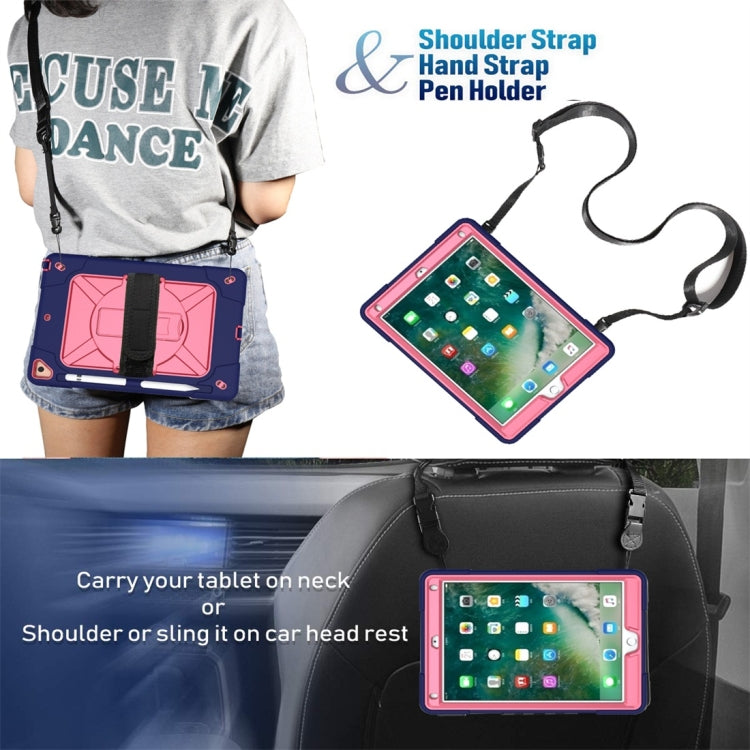 For iPad 9.7 Contrast Color Silicone + PC Combination Case with Holder