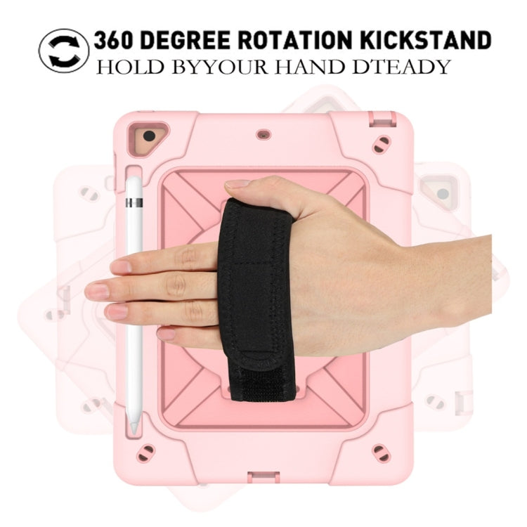 For iPad 9.7 Contrast Color Silicone + PC Combination Case with Holder