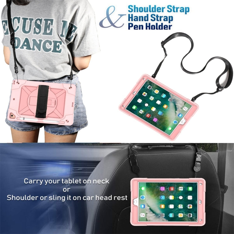 For iPad 9.7 Contrast Color Silicone + PC Combination Case with Holder