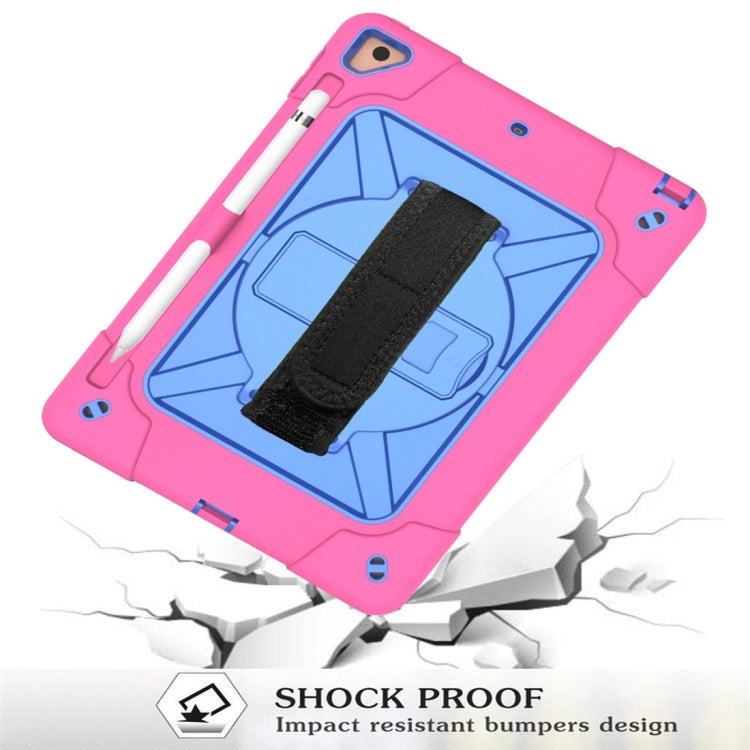 For iPad 9.7 Contrast Color Silicone + PC Combination Case with Holder