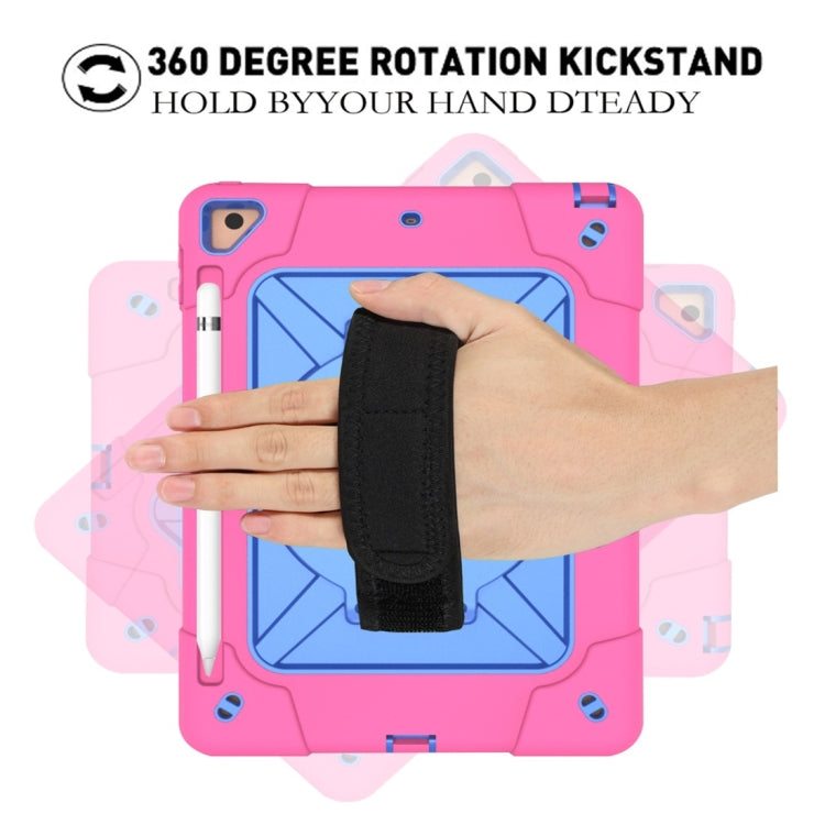 For iPad 9.7 Contrast Color Silicone + PC Combination Case with Holder