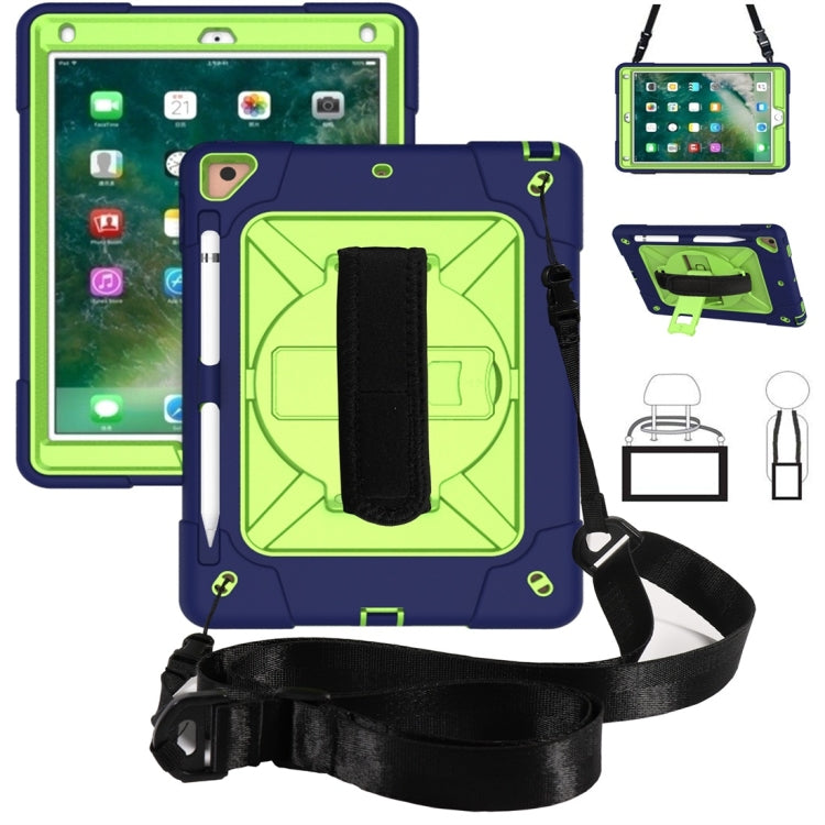 For iPad 9.7 Contrast Color Silicone + PC Combination Case with Holder