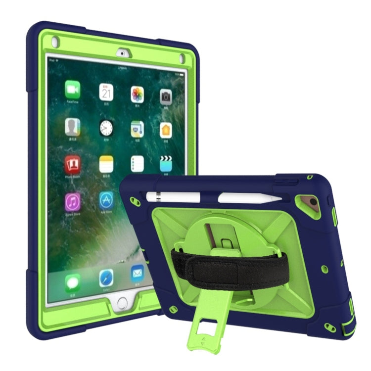 For iPad 9.7 Contrast Color Silicone + PC Combination Case with Holder